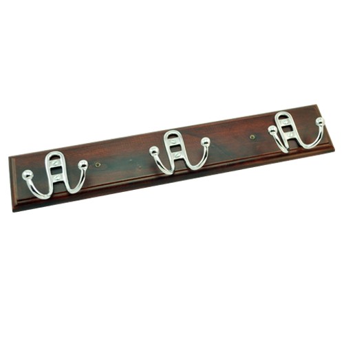 3" Iron Hooks on Brown Colour Wood 